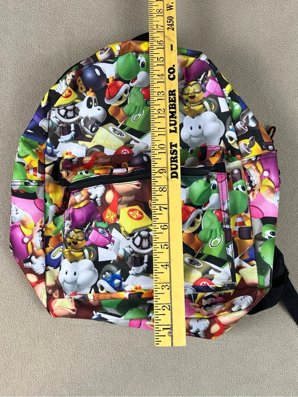 Mario Kart Backpack. Nintendo, Donkey Kong, Toad, Yoshi. School Bag